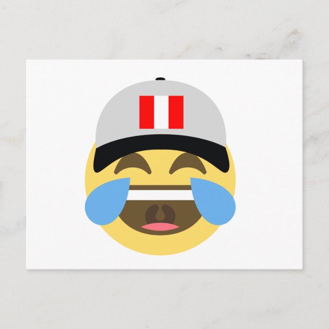 Cartão Postal Peru Hat Rindo Emoji (Frente)