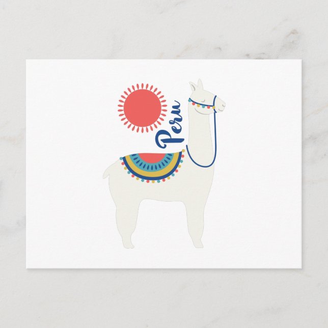 Cartão Postal Peru Llama (Frente)