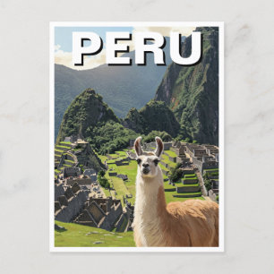 Cartão Postal Peru Llama