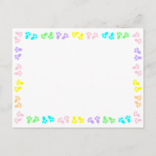 Cartão Postal Pés de Coelho da Páscoa Borda Personalizada 