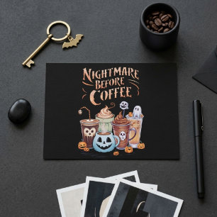 Cartão Postal Pesadelo Antes do Café Abóbora Tempero Halloween