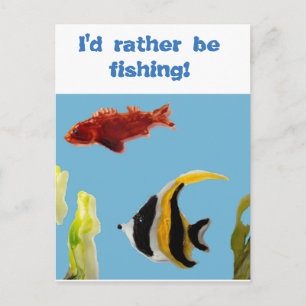 Cartão Postal Pesca de Arte Aquática