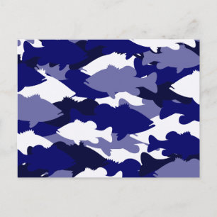 Cartão Postal Pesca de Bass Azul Camo