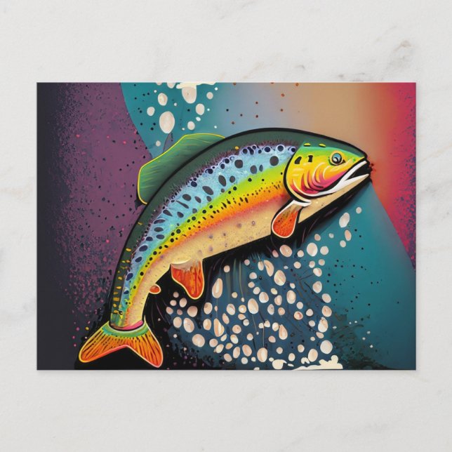 Cartão Postal Pesca de Truta (Frente)