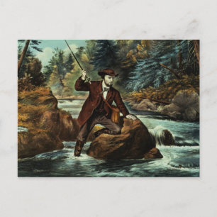 Cartão Postal Pesca De Truta Brook - Um Momento Ansioso, 1862