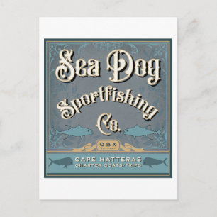 Cartão Postal Pesca desportiva de cães do mar OBX