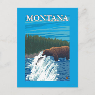 Cartão Postal Pesca do Urso em Montana