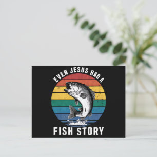 Cartão Postal Pesca Mesmo Jesus Tinha História de Peixe Robalo E