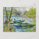 Cartão Postal Pesca na Primavera por Vincent van Gogh<br><div class="desc">Pesca em Primavera,  Pont de Clichy,  famosa pintura de Vincent van Gogh</div>