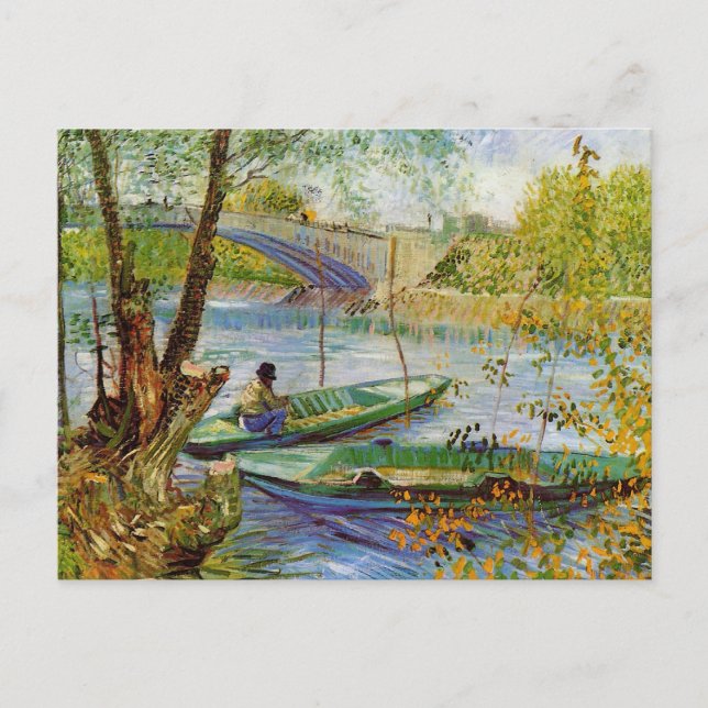 Cartão Postal Pesca na Primavera, Vincent van Gogh (F354) (Frente)