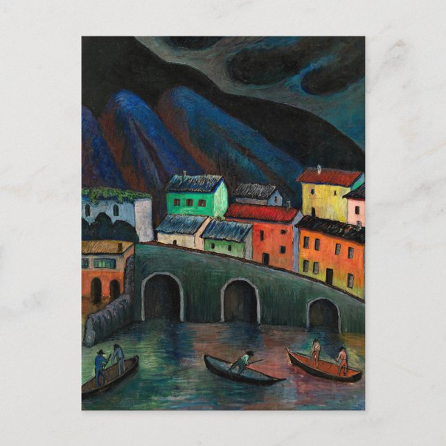 Cartão Postal Pesca Noturna em Ascona (Frente)