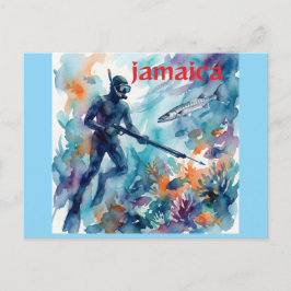 Cartão Postal pesca submarina na Jamaica