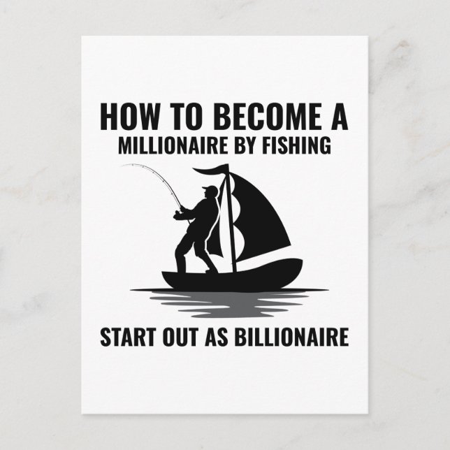 Cartão Postal Pescado Pesca Pescadores ao ar livre do Pinto Funn (Frente)