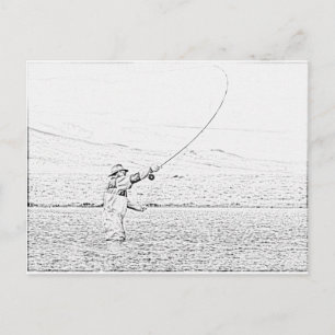 Cartão Postal pescador aéreo