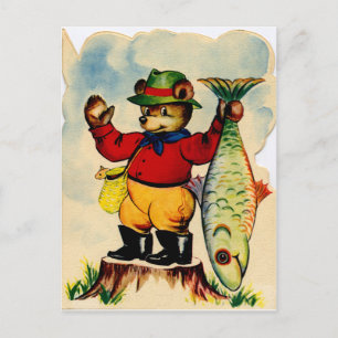 Cartão Postal Pescador com a sua captura do dia