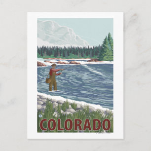 Cartão Postal Pescador de moscas do Colorado