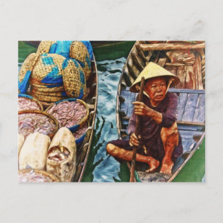 Cartão Postal Pescador no Vietname - Ásia