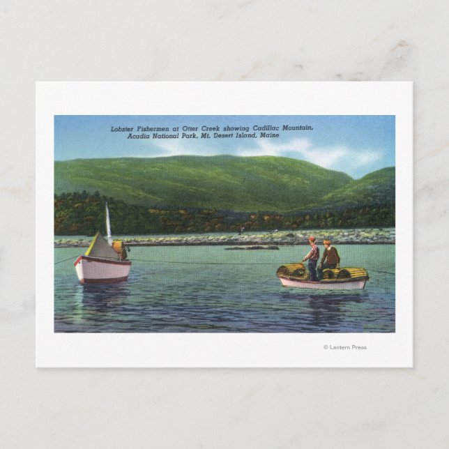 Cartão Postal Pescadores de lagosta no Duro de trabalho (Frente)