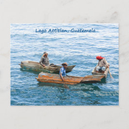 Cartão Postal Pescadores do Lago Atitlan no lago