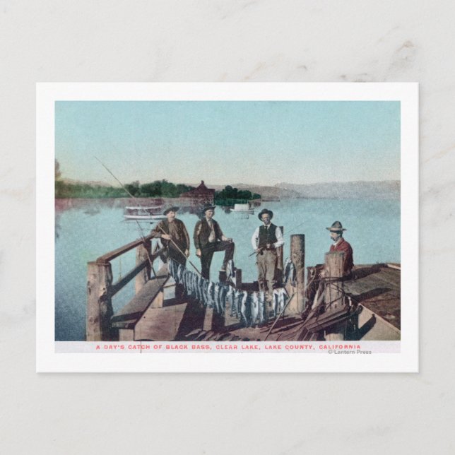 Cartão Postal Pescadores mostrando a captura do dia (Frente)