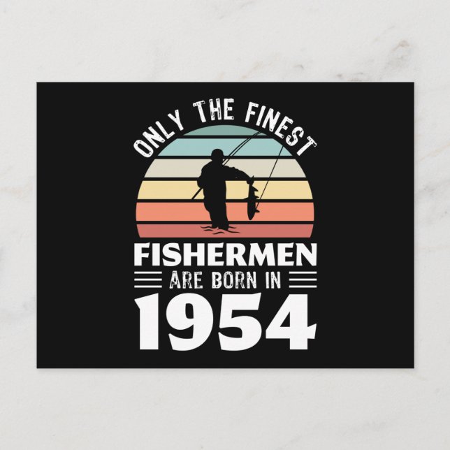 Cartão Postal Pescadores nascidos em 1954 Presente de Aniversári (Frente)