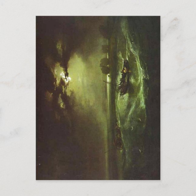 Cartão Postal Pescadores no mar J. M. W. Turner, 1796, petróleo  (Frente)