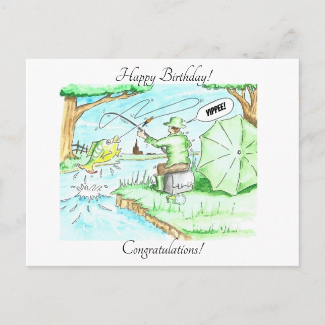 Cartão Postal Pescar - O Grande! Yippee! (Frente)