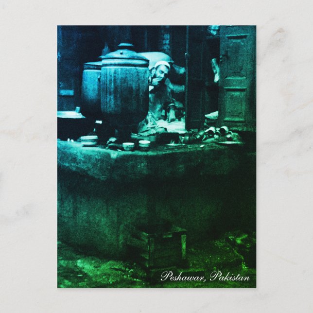 Cartão Postal Peshawar, Tea Maker, Viagem, Paquistão (Frente)