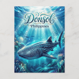 Cartão Postal Pesquisa de Tubarão Baleia de Donsol Filipinas