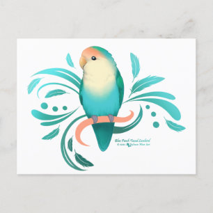 Cartão Postal Pêssego Azul Rosto Virado