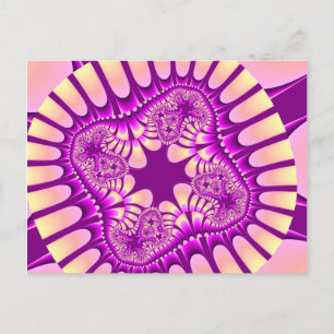 Cartão Postal Pêssego e Flor Roxo
