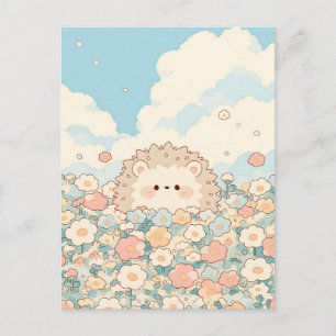 Cartão Postal Pêssego Suave Prado Kawaiiouriço-Cacheiro