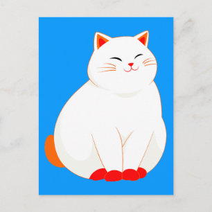 Cartão Postal Pêssegos, o Gato Sorridente