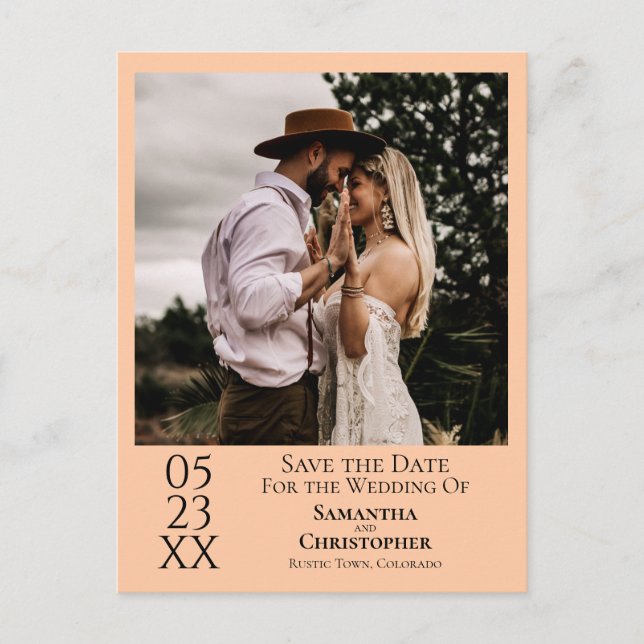 Cartão Postal Pessegueiro Laranja Simples Salva a Foto da Data (Frente)