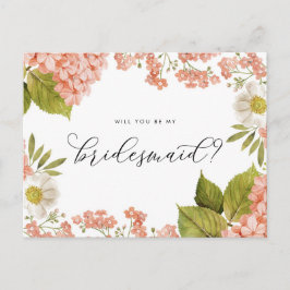 Cartão Postal Pessegueiro Russo Hydrangeas Bridesmaid