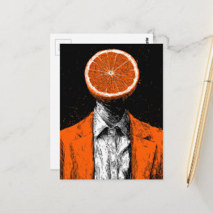 Cartão Postal Pessoa Laranja Surrealista