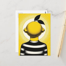 Pessoa Surrealista com um Limão para Cabeça