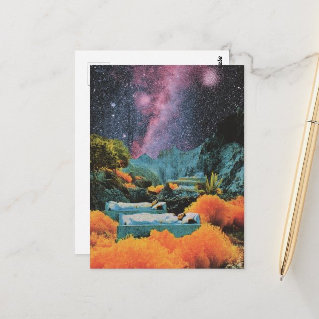 Cartão Postal Pessoas adormecidas em meios mistos surreais marin (Frente/Verso In Situ)