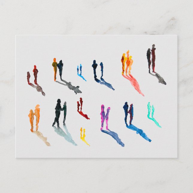 Cartão Postal Pessoas art aquarela arte (Frente)