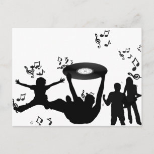 Cartão Postal Pessoas Dançam Música Disco