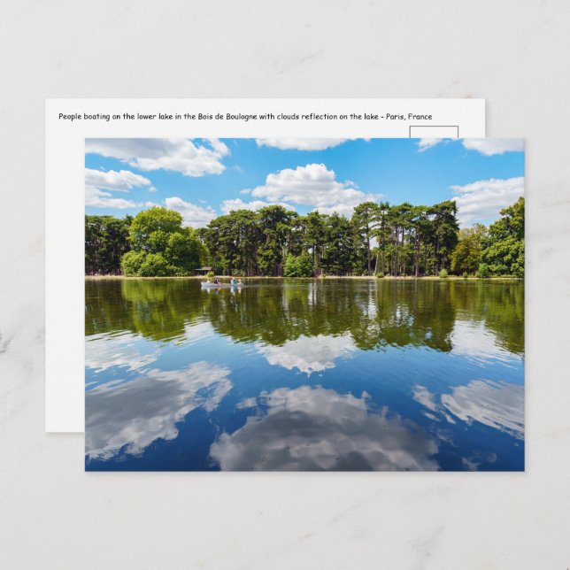 Cartão Postal Pessoas de barco no Bois de Boulogne - Paris (Frente/Verso)