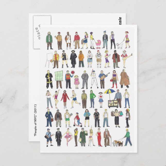 Cartão Postal Pessoas de cidadãos Nova Iorque da NYC residentes (Frente/Verso)