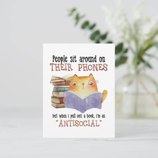 Cartão Postal Pessoas De Gato Sentadas Em Seu Lover De Gato Anti (Em pé/Frente)