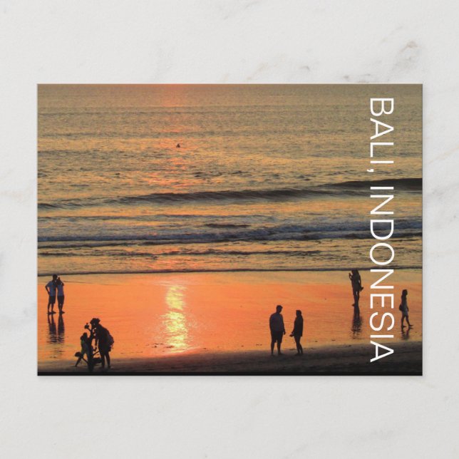 Cartão Postal pessoas de praia seminyak (Frente)