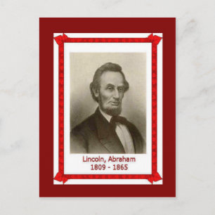 Cartão Postal Pessoas Famosas, Abraham Lincoln 1809-1865