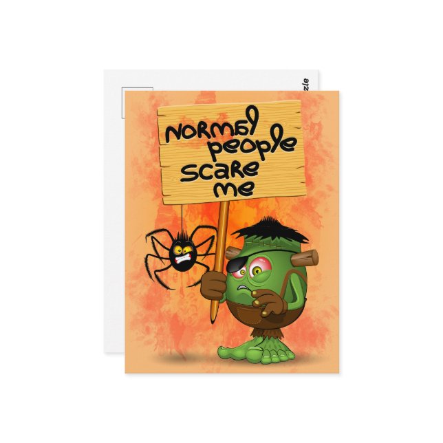 Cartão Postal 'Pessoas normais me assustam' Humorista Frankenste (Frente/Verso In Situ)
