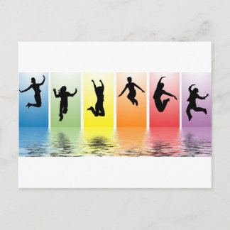 Cartão Postal pessoas pulando na água
