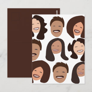 Cartão Postal Pessoas Sorrindo Rosto Feliz