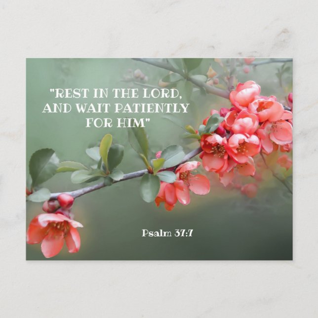 Cartão Postal Pestanejo Ornamental Japonês com cotação Bíblia (Frente)