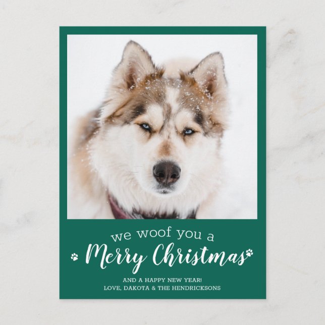 Cartão Postal Pet Photo Personalized Dog Lover Feliz Natal   (Frente)